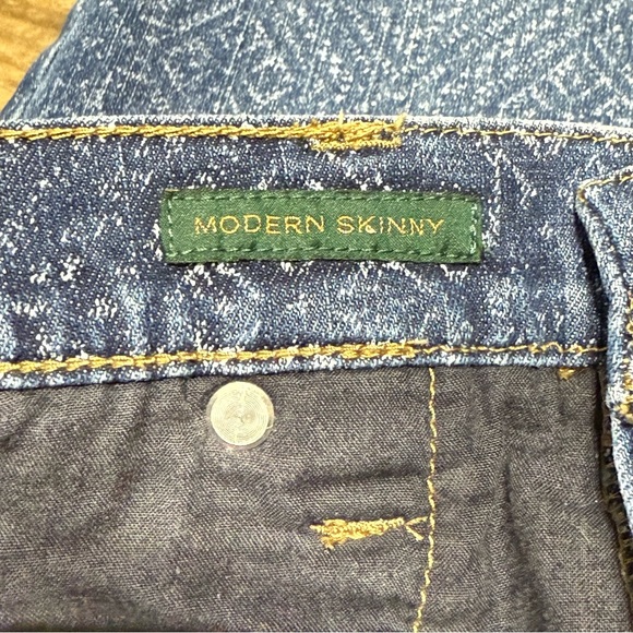 Ralph Lauren Jeans LRL Modern Skinny Mosaic Print Size 10 Mid Rise Straight Leg - Picture 7 of 12